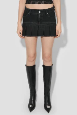 Denim Pleated Skirt