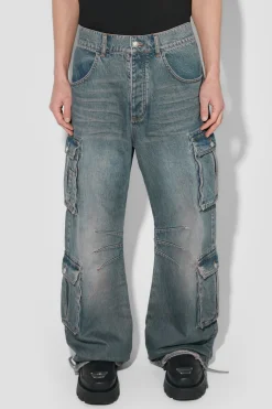 Dirt Bath Cargo Denim Trousers