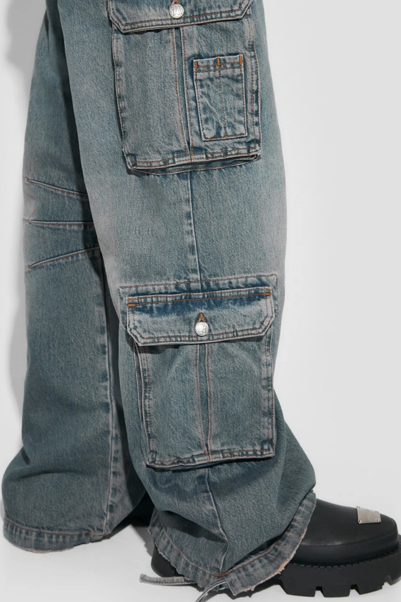 Dirt Bath Cargo Denim Trousers