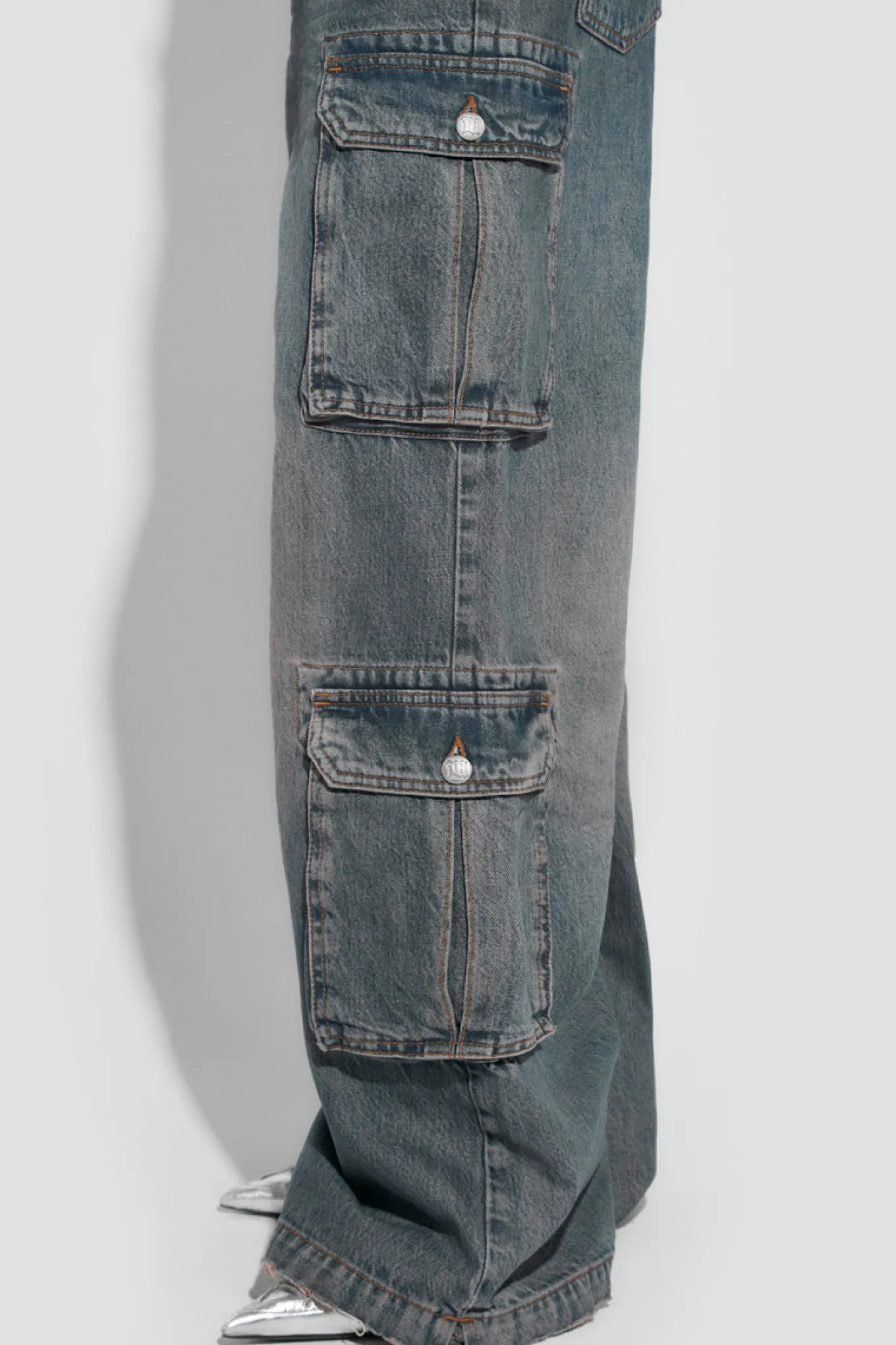 Dirt Bath Cargo Denim Trousers