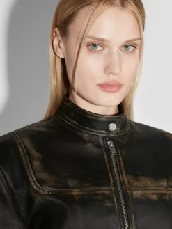 Distressed Leather Jacket