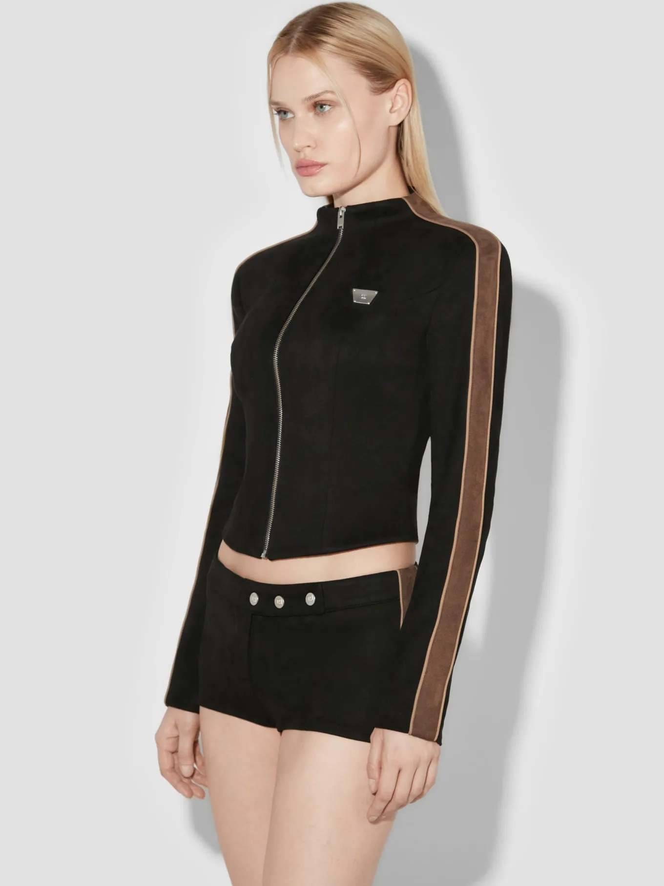Faux Suede Moto Jacket