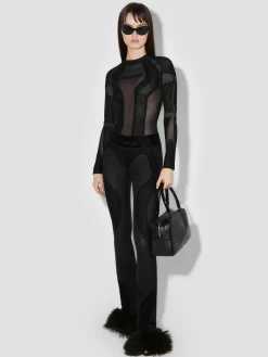 Flock Mesh Sport Flared Pants