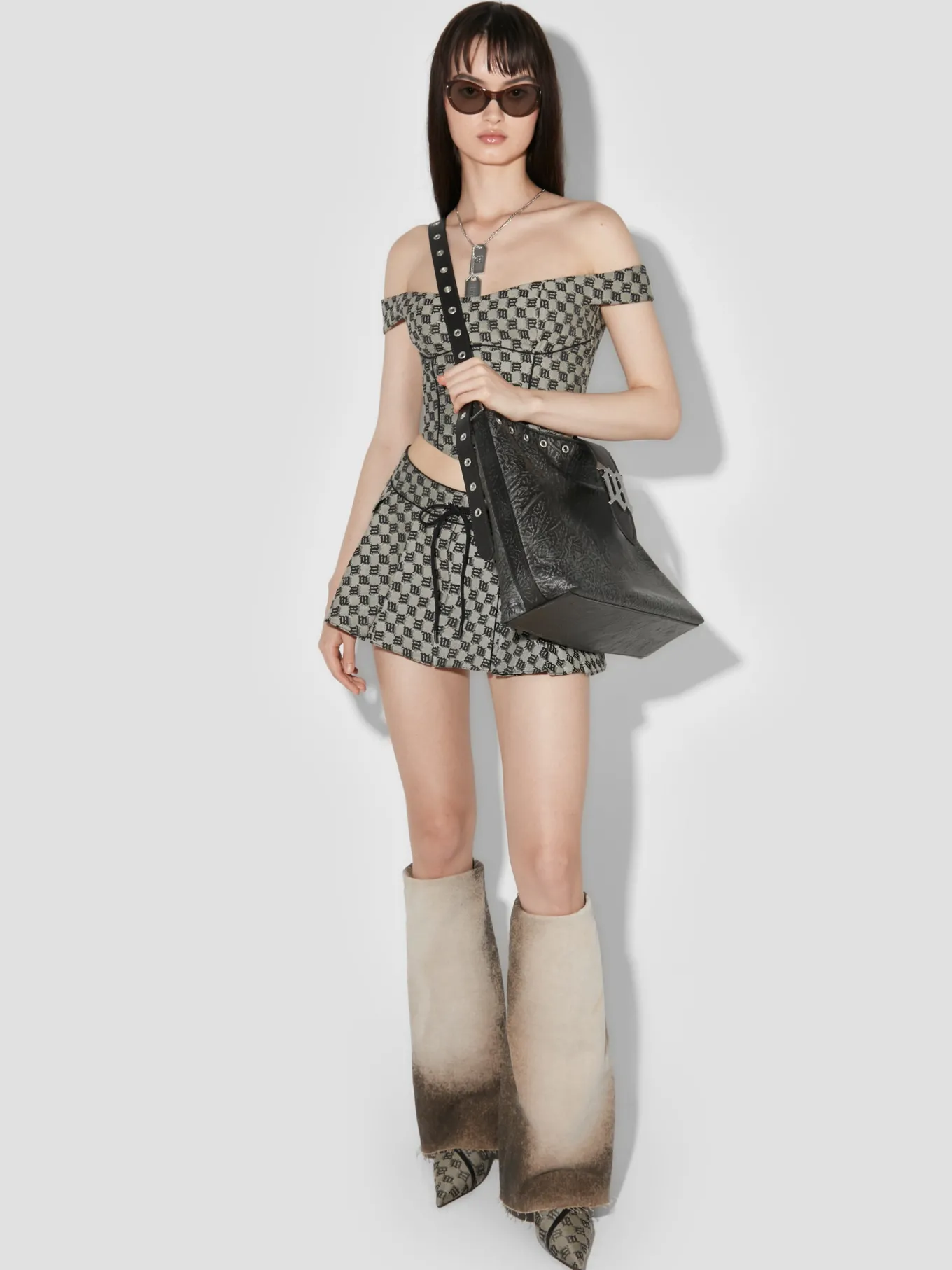 Monogram Jacquard Canvas Mini Skirt