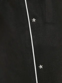 Star Faux Suede Track Pants