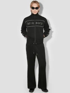 Star Faux Suede Track Pants