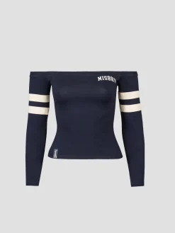 Varsity Off-Shoulder Longsleeve