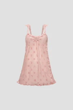 Velour Monogram Slip Dress