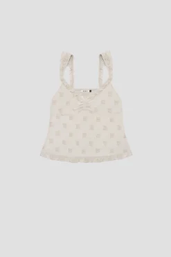 Velour Monogram Top